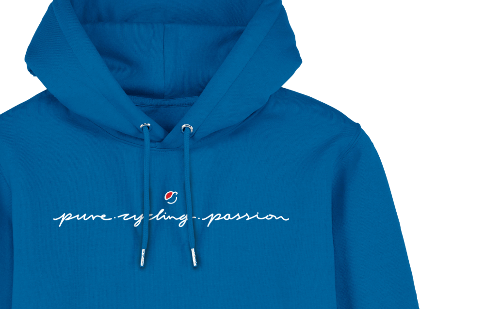 Warmer kuscheliger Hoodie mit pure cycling passion claim